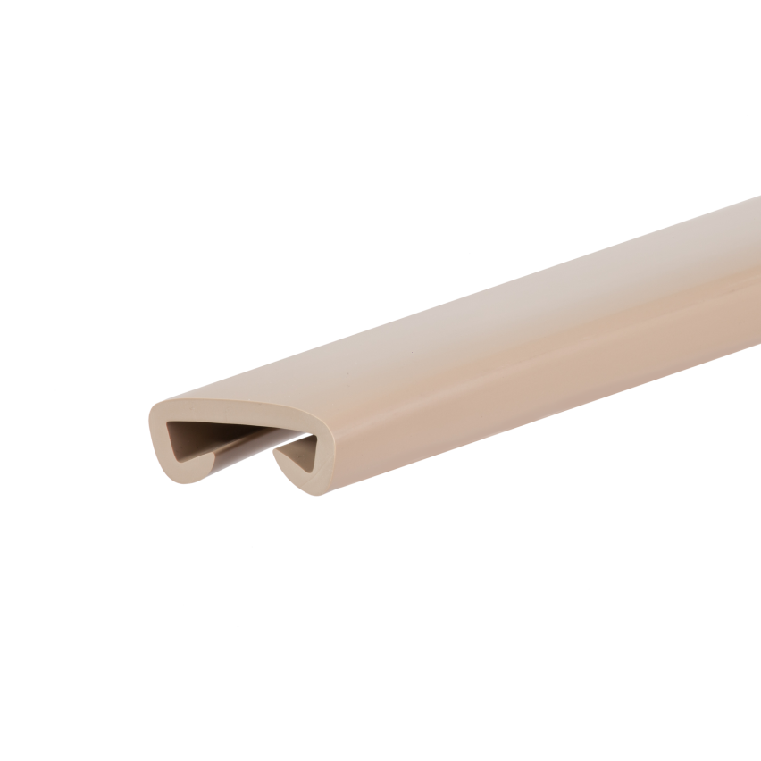 Handlauf PVC, Treppenhandlauf 40x8 mm, Kunststoffhandlauf, Handlaufverkleidung PREMIUM, Rutschfest, beige, 1 m