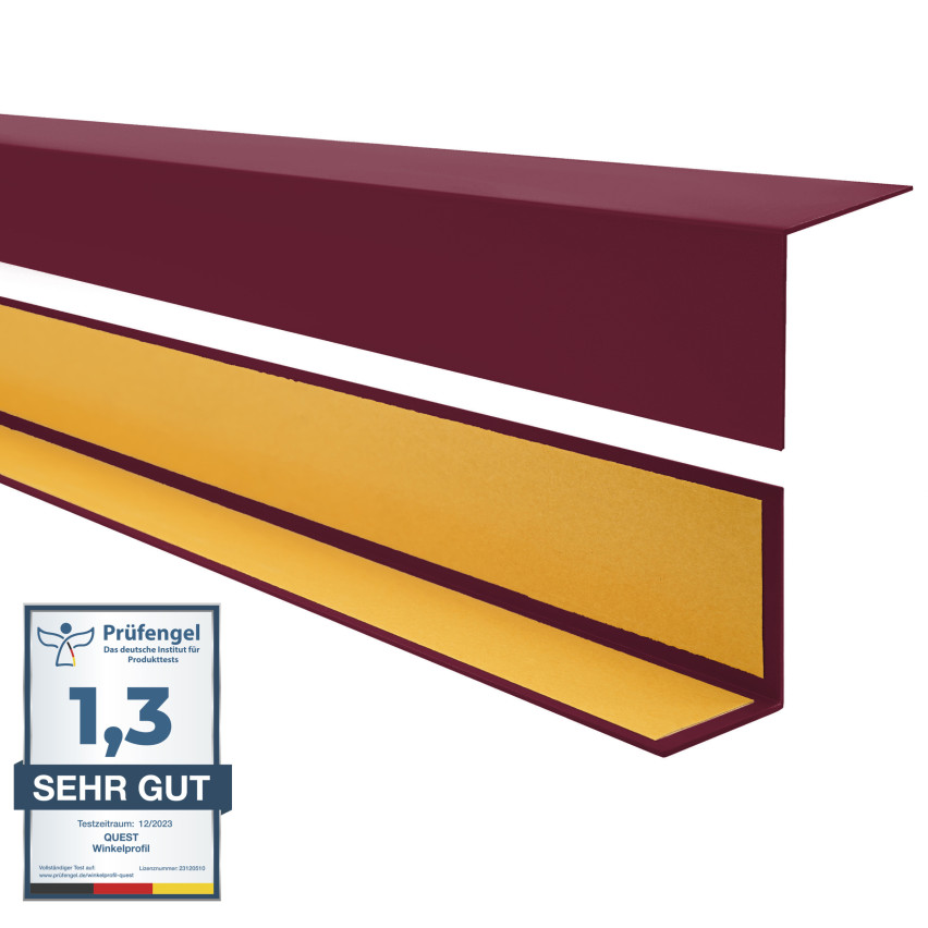 Winkelprofil Selbstklebend kastanienbraun, Kantenschutzprofil aus Hart-PVC, Dekorative Winkelleiste für Kanten und Ecken, L-Form, KTK