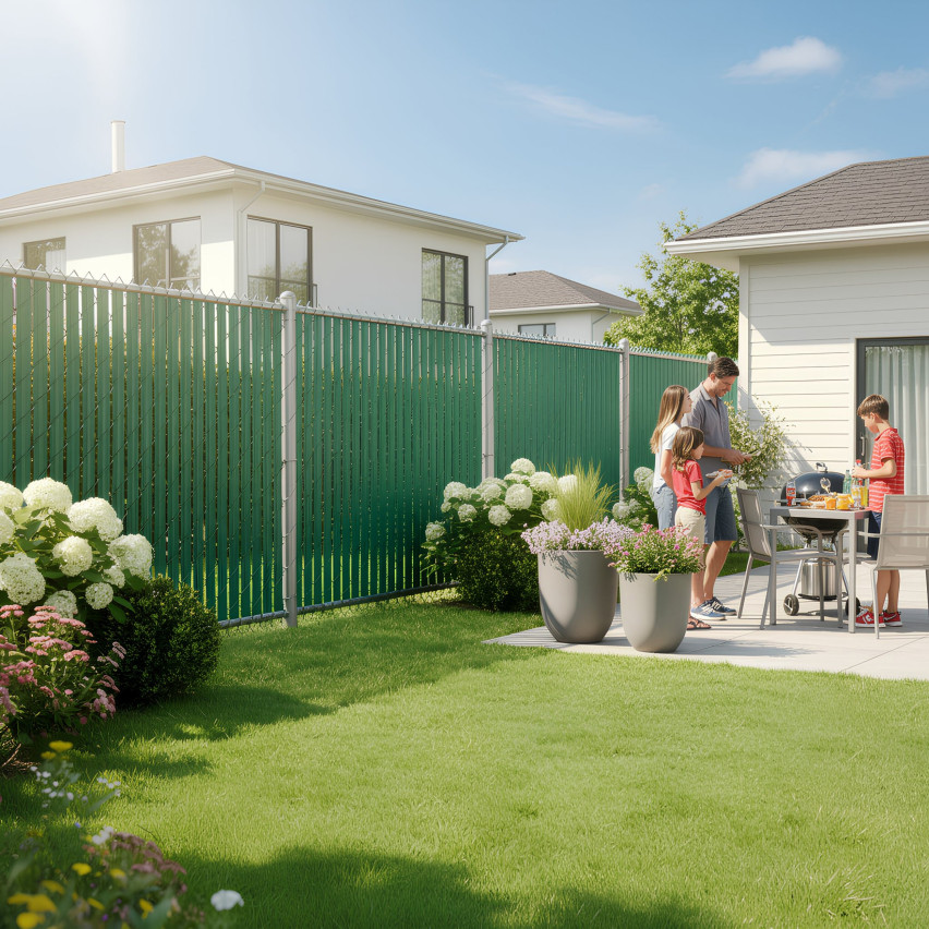 Sichtschutzlamellen PVC, Gartensichtschutz Lamellen zur vertikalen Montage, UV-beständig, flexibel, grün