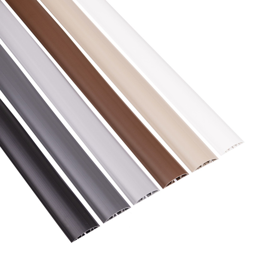 Kabelkanal Selbstklebend PVC Kabelbrücke Boden, Stolperschutz, 3 Kanäle, Halbrund, Zuschneidbar , weiß