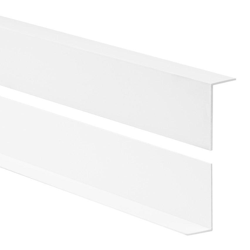Winkelprofil Hart-PVC Kantenschutzprofil, Winkelleiste für Kanten und Ecken, Dekorativ, L-Form, KT, weiß