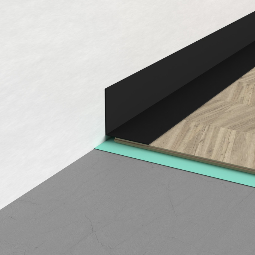 Winkelprofil Selbstklebend  , Hart-PVC Kantenschutzprofil, Winkelleiste für Innenecken, L-Form, KTZ, dunkelgrau