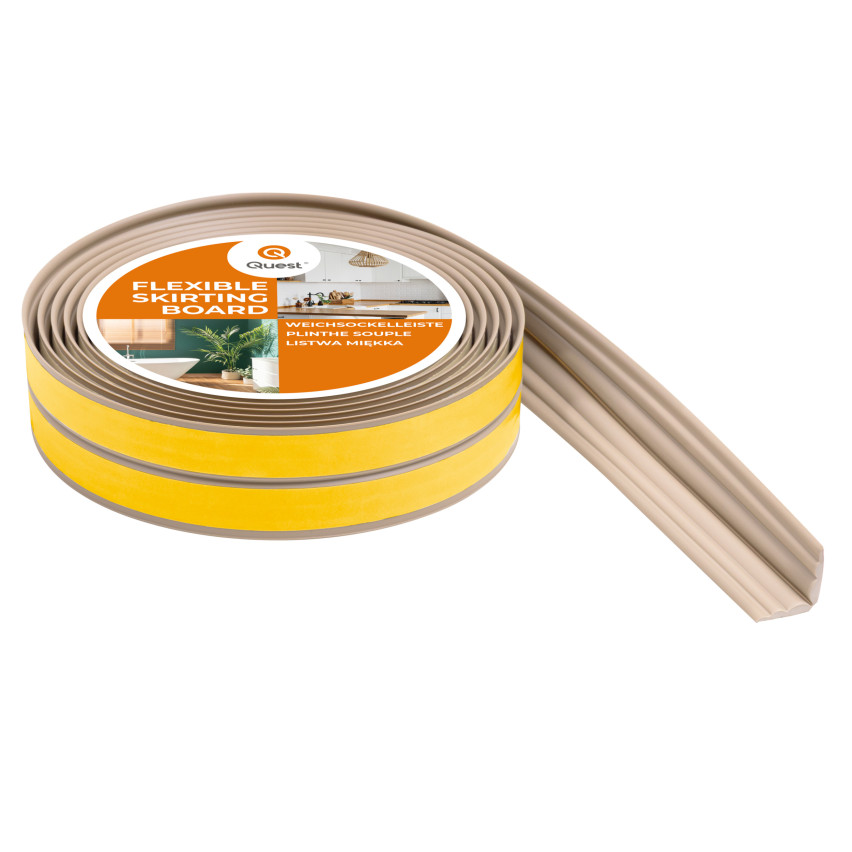 Kantenschutz Selbstklebend , PVC Eckenschutz für Innen- und Außenecken, Dekorativ, Flexibel, UV-beständig, beige, 5 m