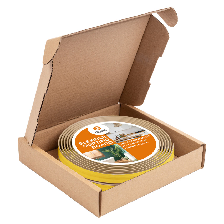 Kantenschutz Selbstklebend , PVC Eckenschutz für Innen- und Außenecken, Dekorativ, Flexibel, UV-beständig, beige, 5 m