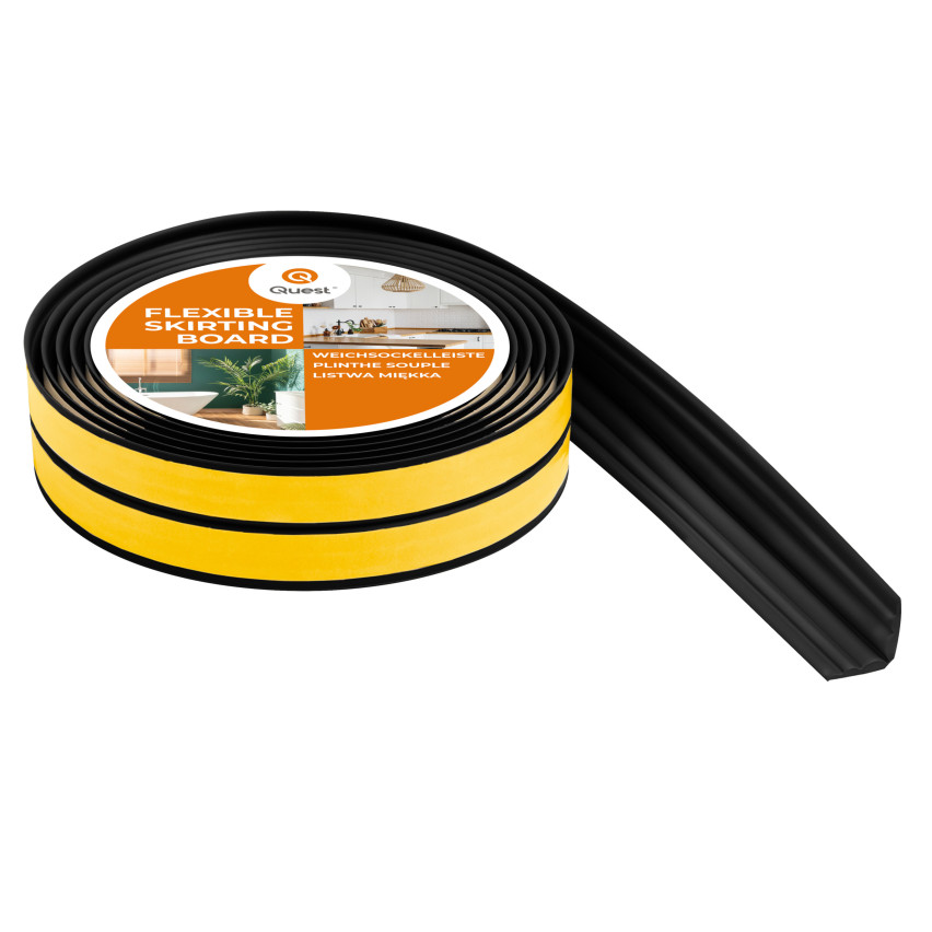 Kantenschutz Selbstklebend , PVC Eckenschutz für Innen- und Außenecken, Dekorativ, Flexibel, UV-beständig, schwarz, 5 m