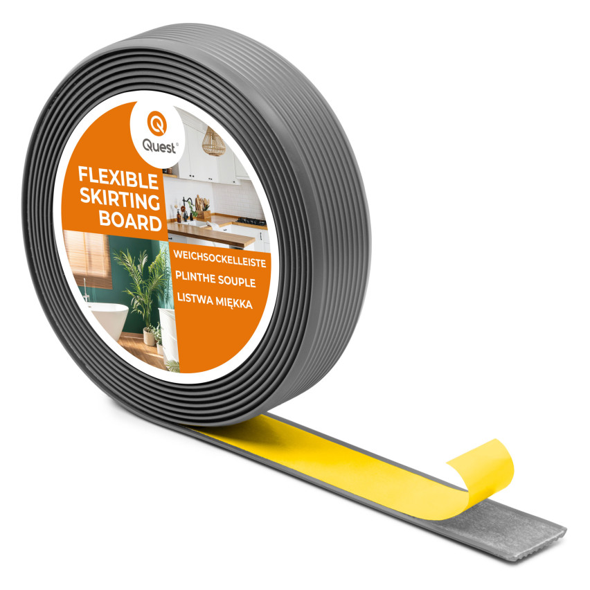 Selbstklebende PVC-Antirutschleiste, gerillt, LAP3, 35mm, 5m, dunkelgrau