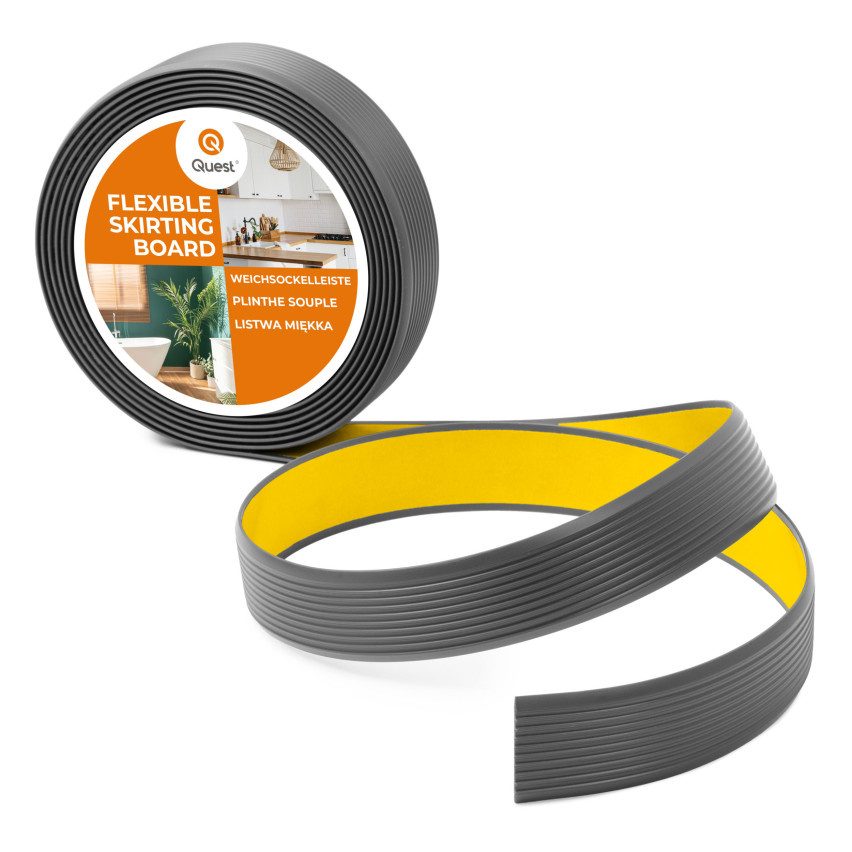 Selbstklebende PVC-Antirutschleiste, gerillt, LAP3, 35mm, 5m, dunkelgrau