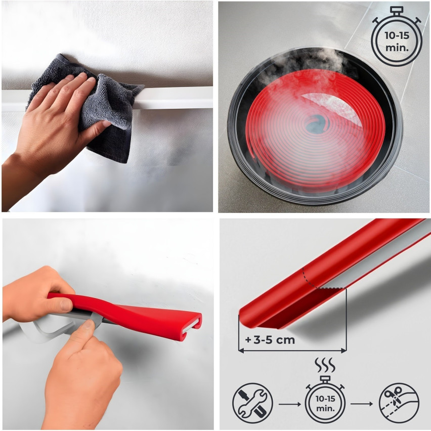 Handlauf PVC, Treppenhandlauf 40x8 mm, Kunststoffhandlauf, Handlaufverkleidung PREMIUM, Rutschfest, creme, 1 m