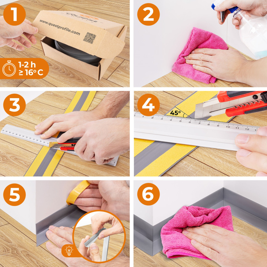 Weichsockelleiste Selbstklebend Knickleiste, Abschlussleiste für Küche, Badezimmer, Dekorativ, UV-beständig, dunkelbraun