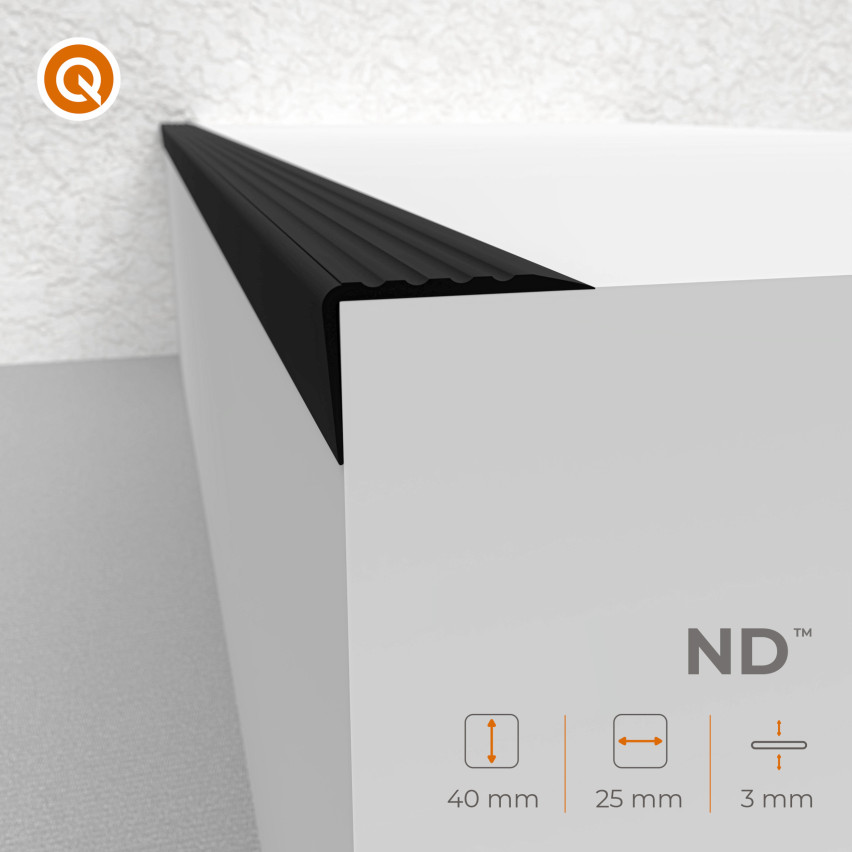 Treppenkantenprofil Selbstklebend 40x25 mm, Treppenprofil PVC für Treppenstufen, Treppenkantenschutz mit Rillen, Antirutsch, Abriebfest, ND, grün