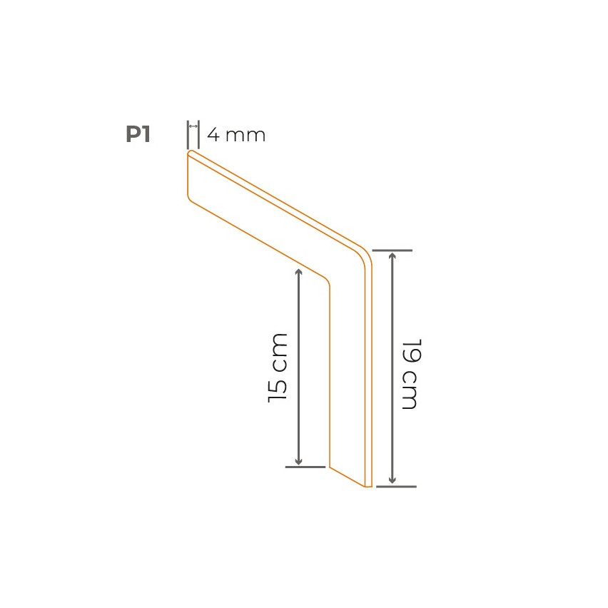 PVC Sockelleiste an Treppen, Wandleiste für Stufen, Innenelement, P1, bronze