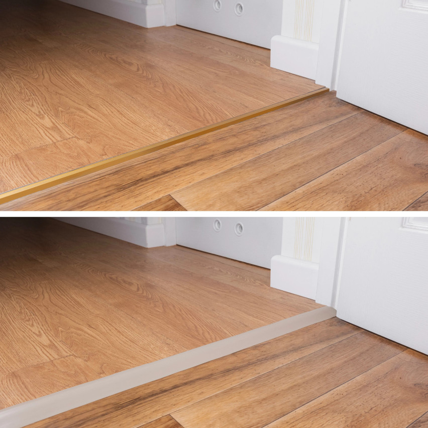 Flexibles PVC-Auffahrprofil für Fliesen, Teppiche, beige