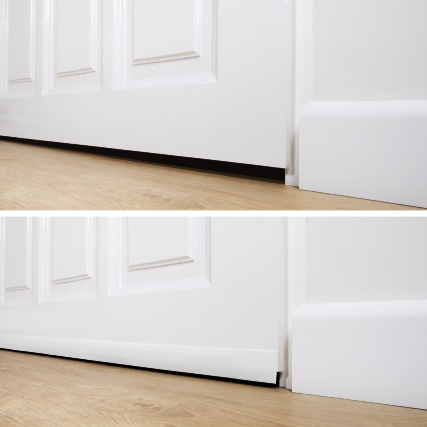 Abdeckleiste Selbstklebend PVC Flachleiste für Innenbereich, Flexibel, Flach, UV-beständig, weiß