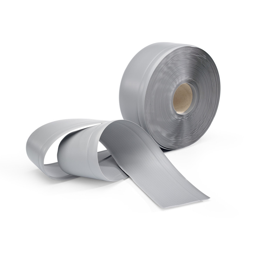 Weichsockelleiste ohne Klebeband 70x20 mm, PVC Sockelleiste, Breite Knickleiste für Wände, Boden, Flexibel, Dekorativ, UV-beständig, grau