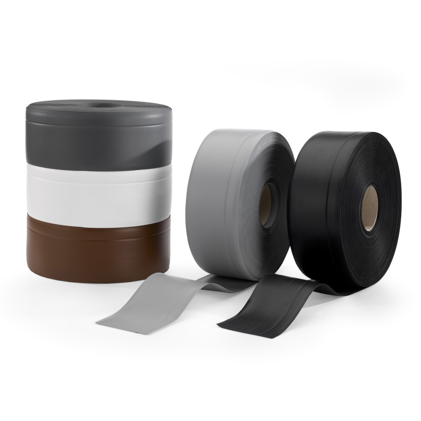 Weichsockelleiste ohne Klebeband 70x20 mm, PVC Sockelleiste, Breite Knickleiste für Wände, Boden, Flexibel, Dekorativ, UV-beständig, olive