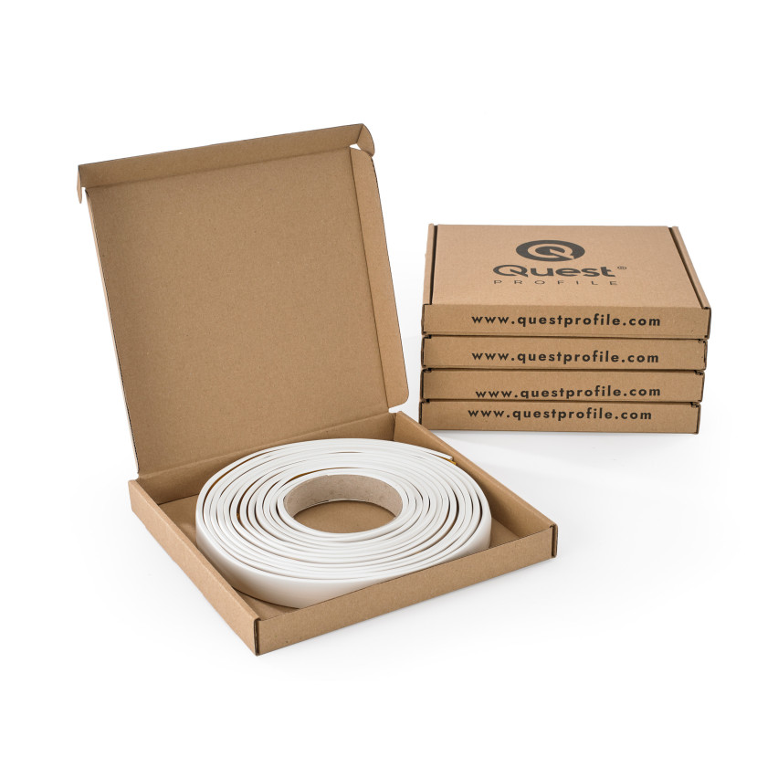 Kantenumleimer selbstklebend , Möbelkantenband, Faltbarer Kantenschutz für Schrankkanten, PVC, U-Förmig, weiß, 5 m