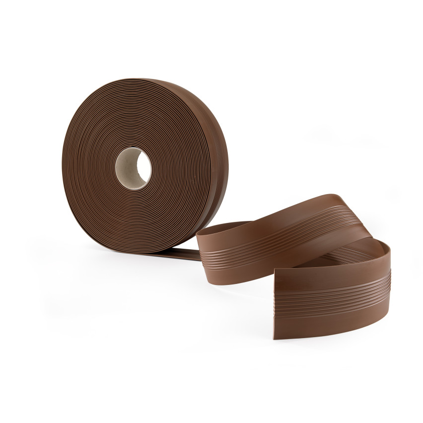 Antirutsch Übergangsprofil ohne Klebeband , PVC Übergangsleiste, Bodenprofil für Innenbereich, Flexibel, Flach, bronze, 25 m