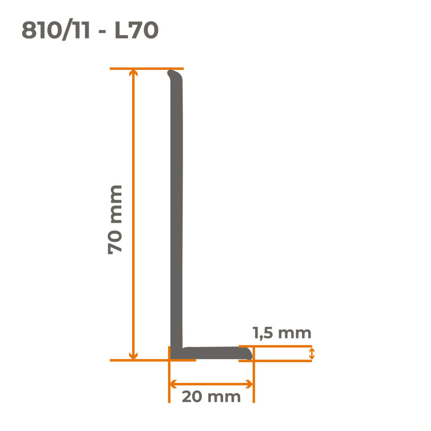 Weichsockelleiste ohne Klebeband 70x20 mm, PVC Sockelleiste, Breite Knickleiste für Wände, Boden, Flexibel, Dekorativ, UV-beständig, ziegelstein