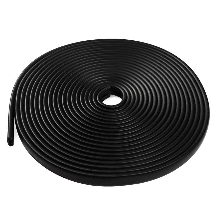 Handlauf PVC, Treppenhandlauf 40x8 mm, Kunststoffhandlauf, Handlaufverkleidung PREMIUM, Rutschfest, schwarz-silber, 1 m