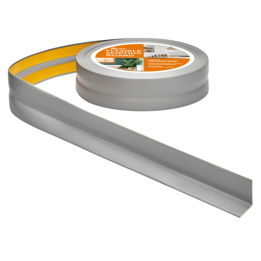 Weichsockelleiste Selbstklebend Knickleiste, Abschlussleiste für Küche, Badezimmer, Dekorativ, UV-beständig, grau