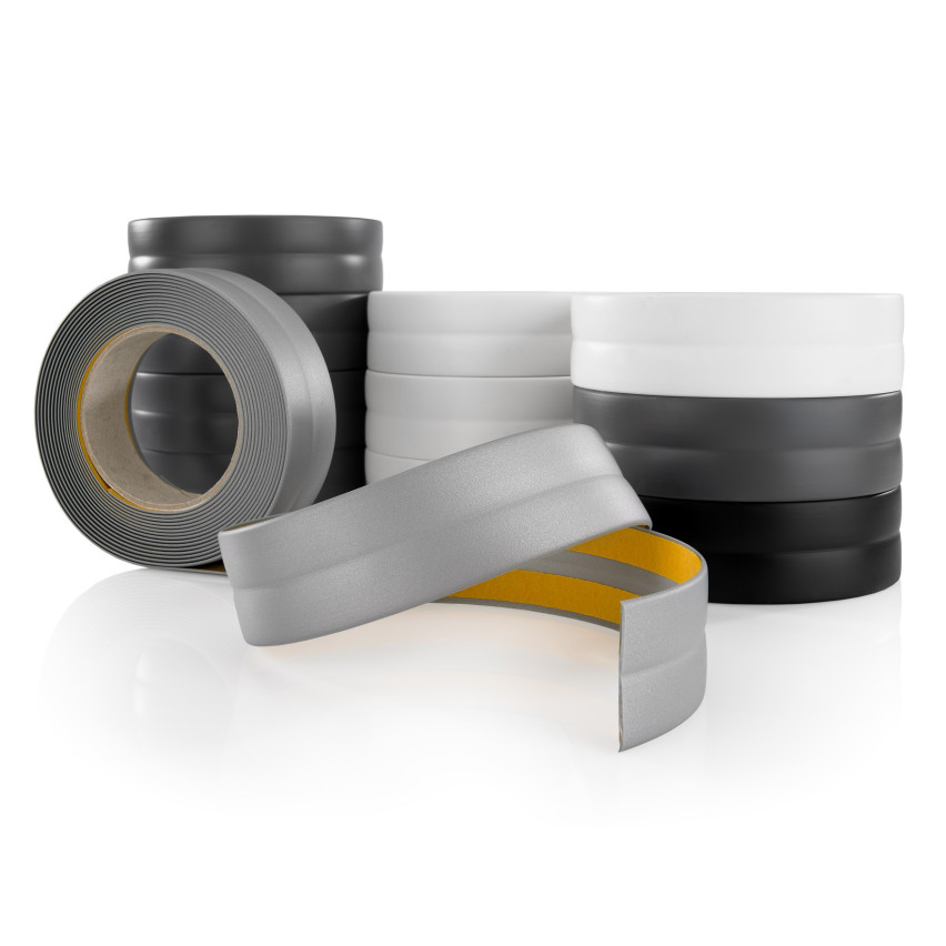 Weichsockelleiste Selbstklebend Knickleiste, Abschlussleiste für Küche, Badezimmer, Dekorativ, UV-beständig, dunkelbraun