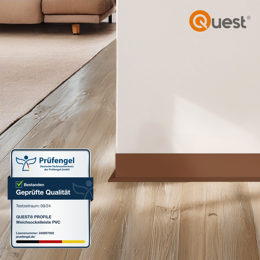 Weichsockelleiste Selbstklebend 50x20 mm, PVC Sockelleiste, Knickleiste für  Wand, Boden Flexibel, Dekorativ, UV-beständig, grau