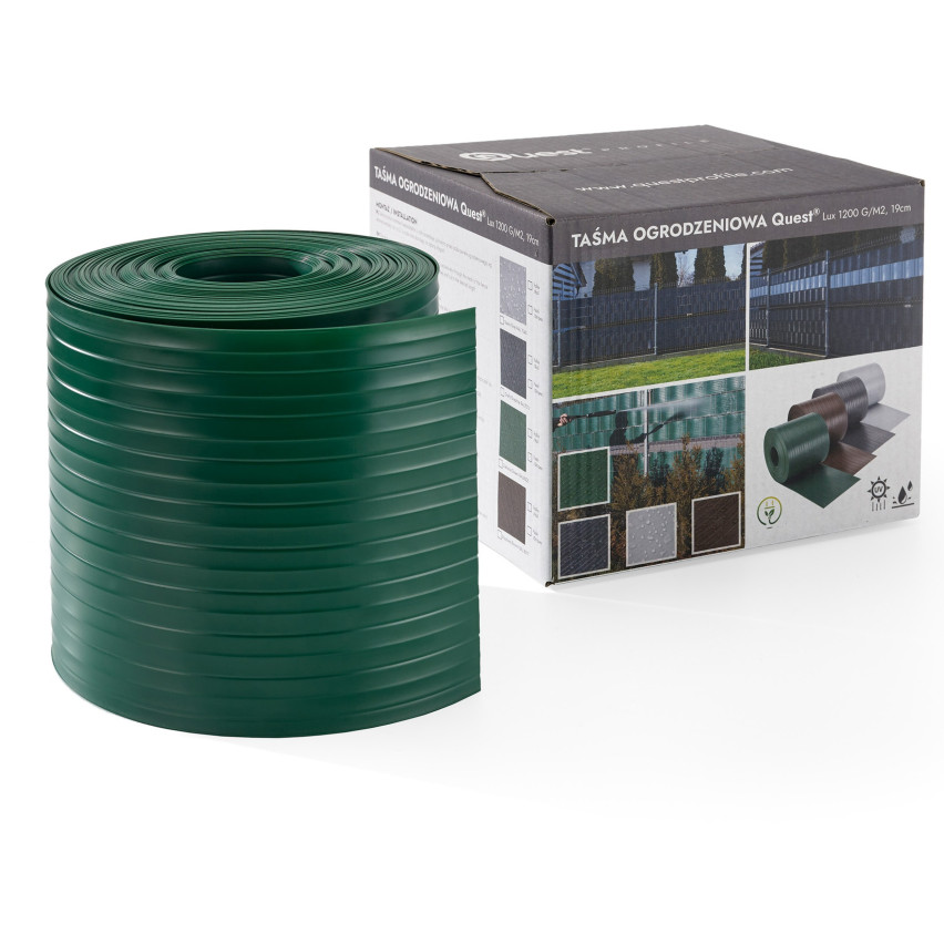 Hart-PVC Sichtschutzstreifen Sichtschutz Rolle Doppelstabmatten Zaun Gartenzaun Streifen  Höhe 19cm  Stärke: 1,2 mm, Grün 
