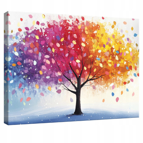 Wandtafelgemälde Baum bunt für Wohnzimmer Wohnzimmer Küche 60x40