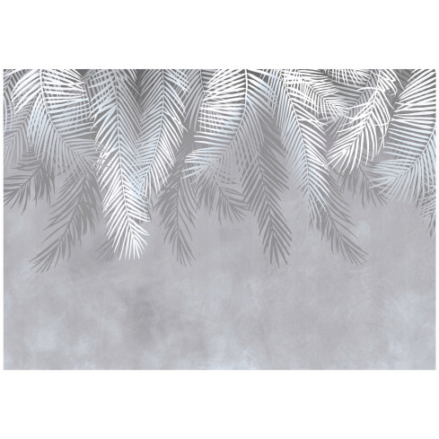 Fototapete Palmwedel auf Beton Federn für Wohnzimmer Schlafzimmer Tapete 350X250
