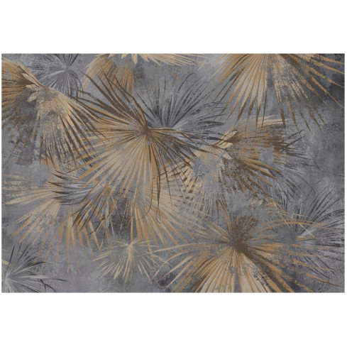 Fototapete Blätter auf Beton Beige für Schlafzimmer Wohnzimmer Tapete 150X105