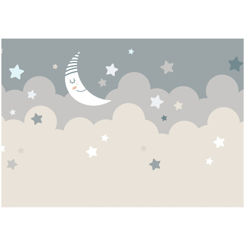 Kindertapete Mond Sterne Tapete für Kinderzimmer 300X210
