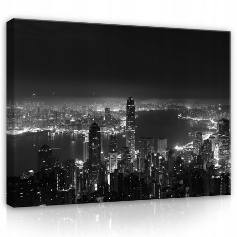 Bild CITY AT NIGHT LARGE auf Leinwand Wand 60x40