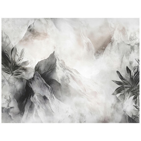 Fototapete Beton Blumen auf Vlies für Schlafzimmer Wohnzimmer Tapete 250X175