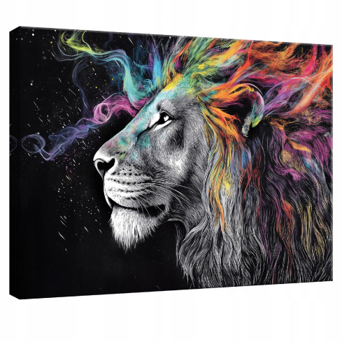 Gemälde für das Wohnzimmer Wohnzimmer Küche Löwe Abstraktion auf Tafel Wand 120x80