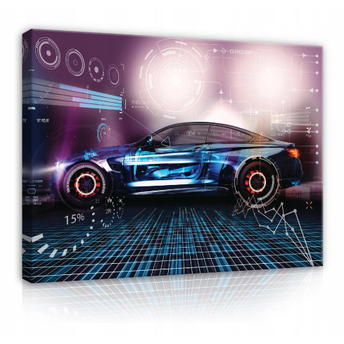 Gemälde für ein KINDERZIMMER Auto-Spieler für Jungen 60x40