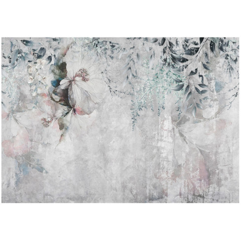 Tapete Blumen auf Beton Blätter für Schlafzimmer Wohnzimmer Tapete 300X210