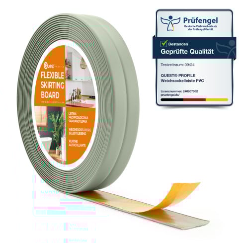 Weichsockelleiste selbstklebend 10x10mm für Küche und Bad Knickleiste aus PVC Dichtungsband Fugendichtband 5m, hellgrün