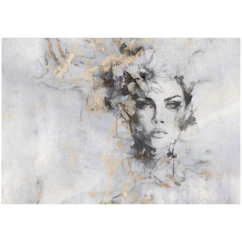 Fototapete Frau Gesicht Gold Marmor für Schlafzimmer Wohnzimmer Tapete 150X105