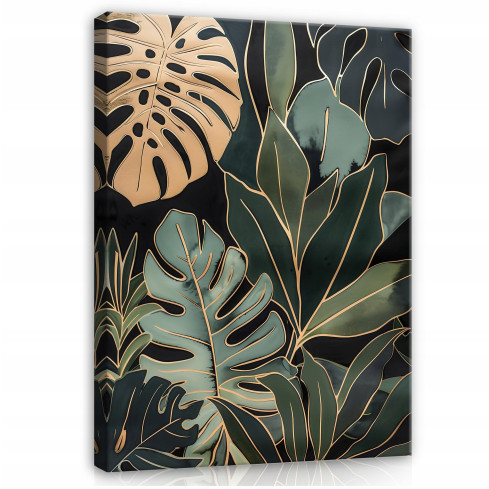 GOLDEN GREEN LEAVES ON A WALL PANEL FOR THE SITTING ROOM 60x40