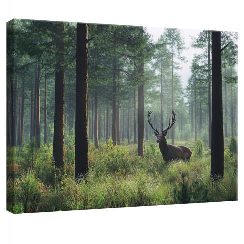 Gemälde für das Wohnzimmer Wohnzimmer Küche Hirsch Natur Wald auf Leinwand Wand 120x80