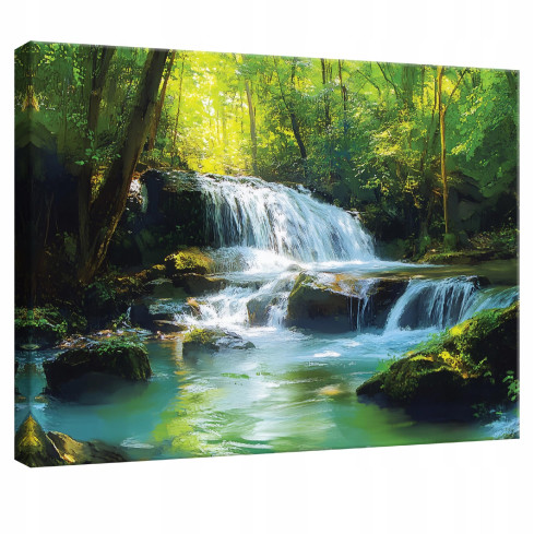 Wandgemälde Wasserfall Natur für Schlafzimmer Wohnzimmer Küche 100x70