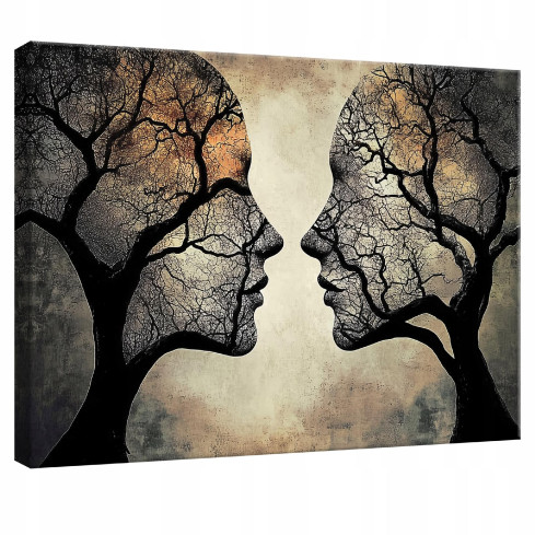 Gemälde für das Schlafzimmer Wohnzimmer Küche Baum Frau auf Leinwand Wand 120x80