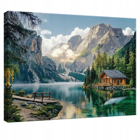 Wandtafelgemälde Berge Naturblick Schlafzimmer Wohnzimmer Küche 60x40