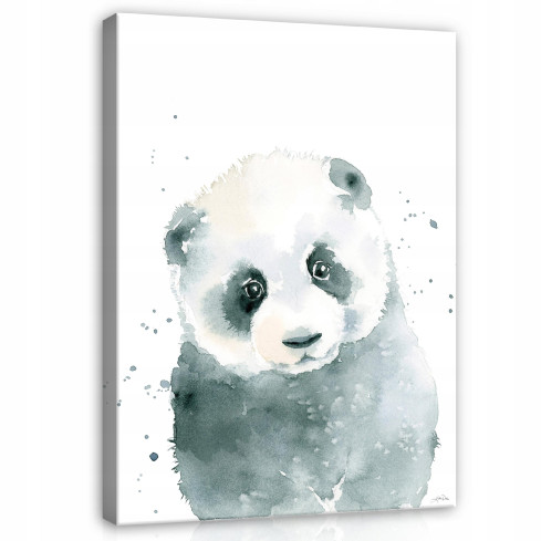 Gemälde für ein KINDERZIMMER Panda auf Leinwand 60x40